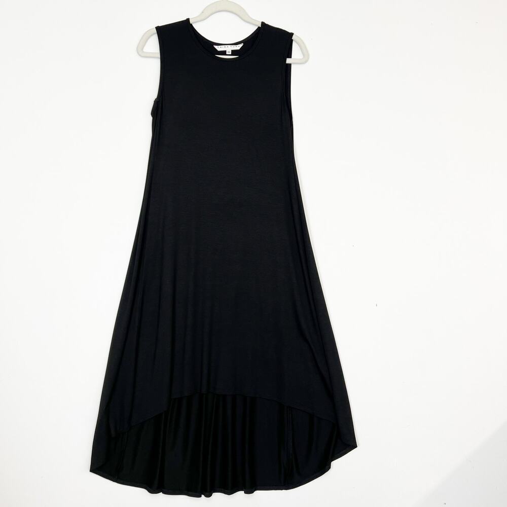Trina Turk Women's Reil High Low Jersey Knit Dress Black Medium